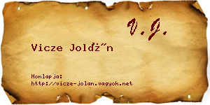 Vicze Jolán névjegykártya